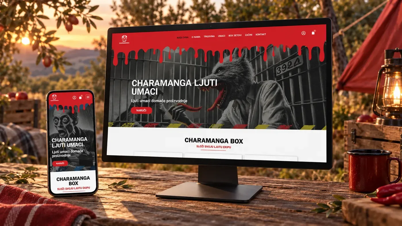 Final Charamanga webshop on desktop and mobile